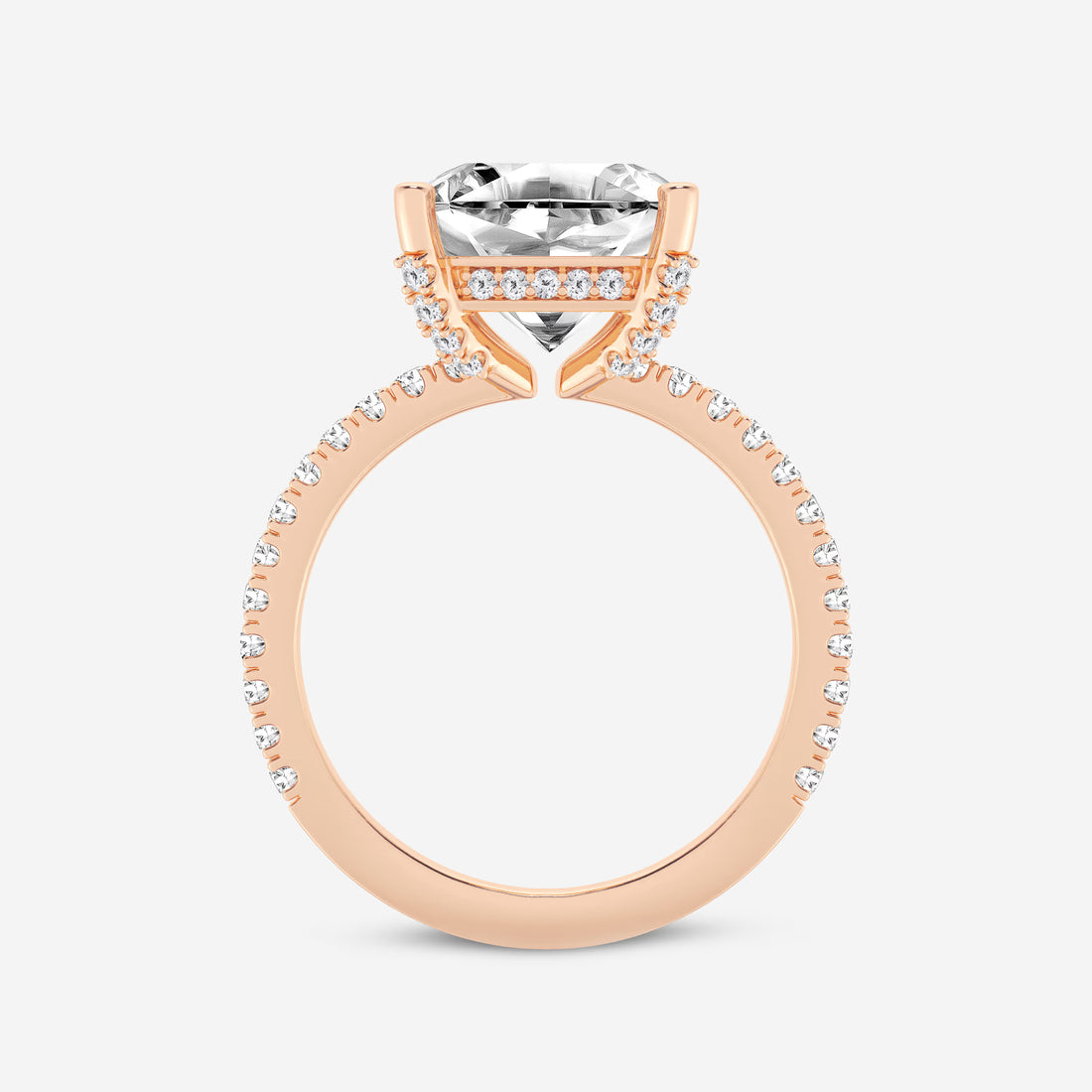 Celestique Asscher Lab Grown Diamond Hidden Halo Engagement Ring
