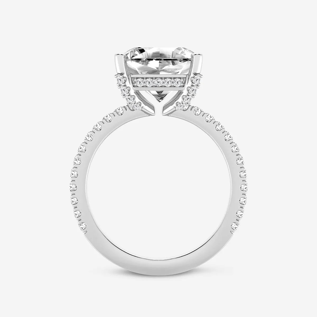 Celestique Asscher Lab Grown Diamond Hidden Halo Engagement Ring