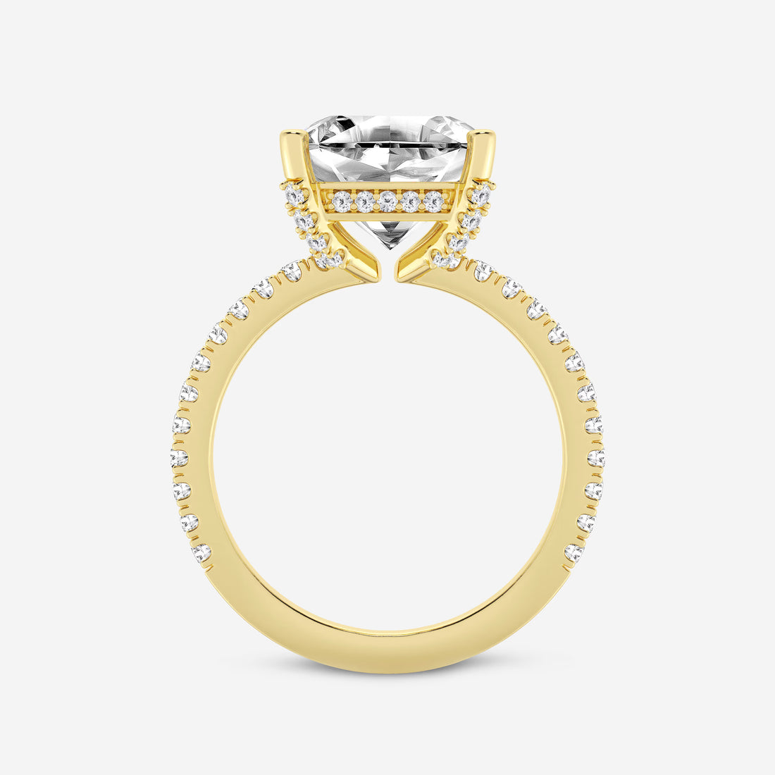 Celestique Asscher Lab Grown Diamond Hidden Halo Engagement Ring