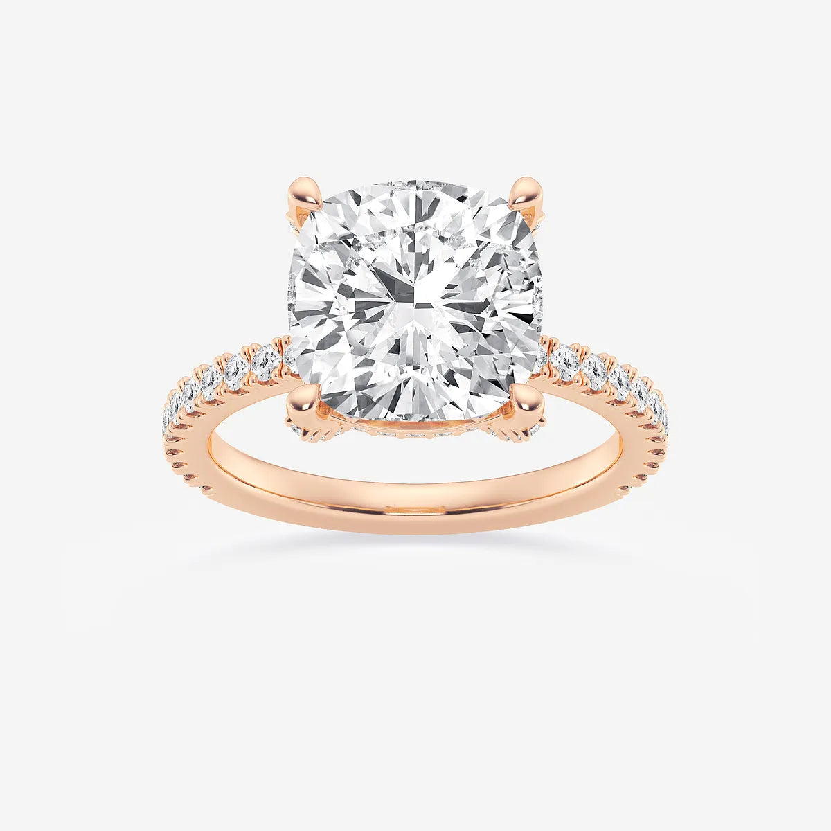 Calista Cushion Diamond Sunburst Halo Engagement Ring