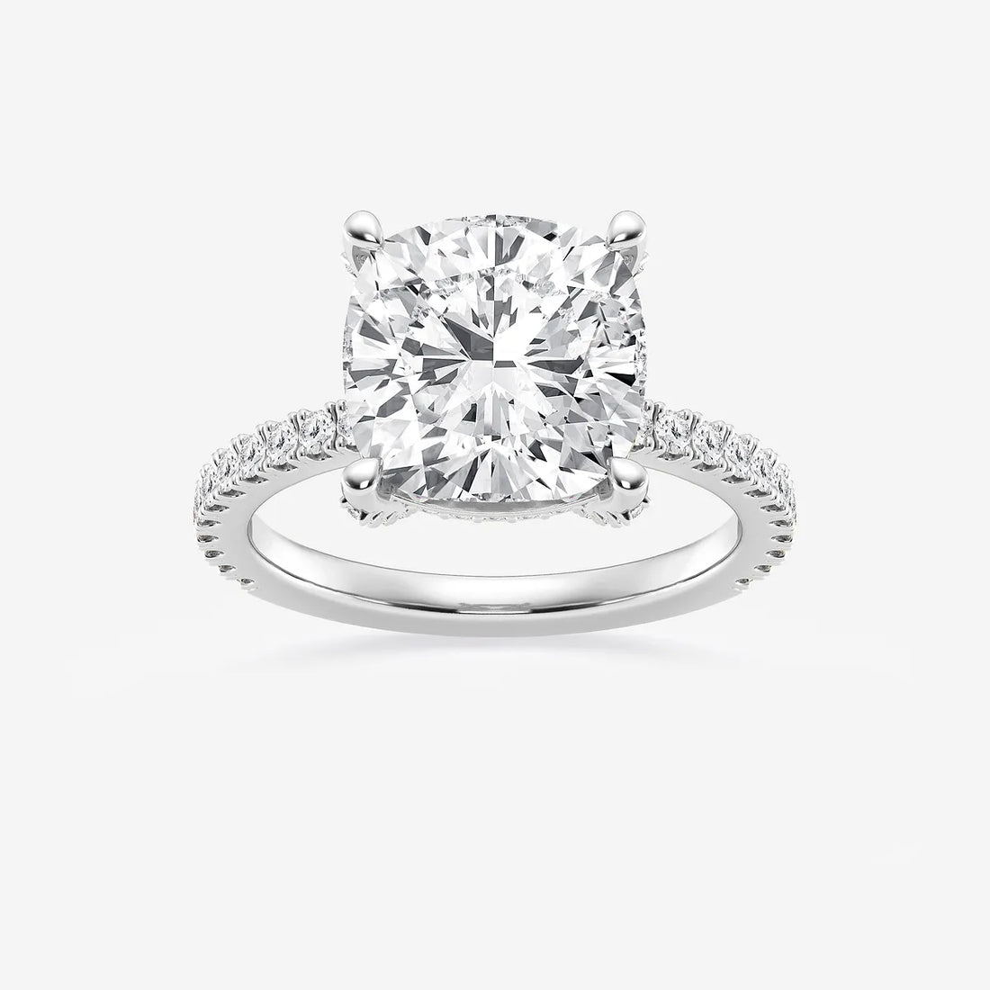 Calista Cushion Diamond Sunburst Halo Engagement Ring