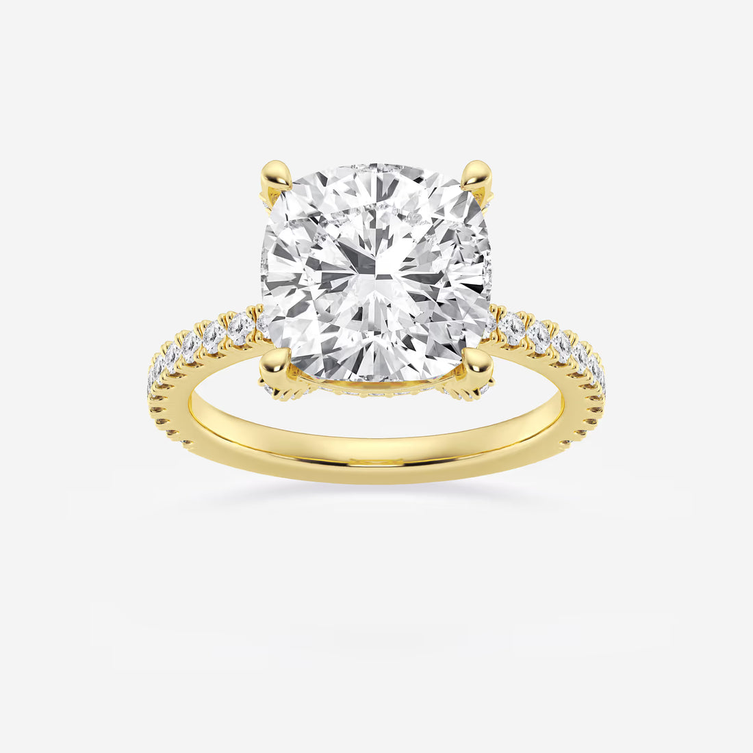 Calista Cushion Diamond Sunburst Halo Engagement Ring