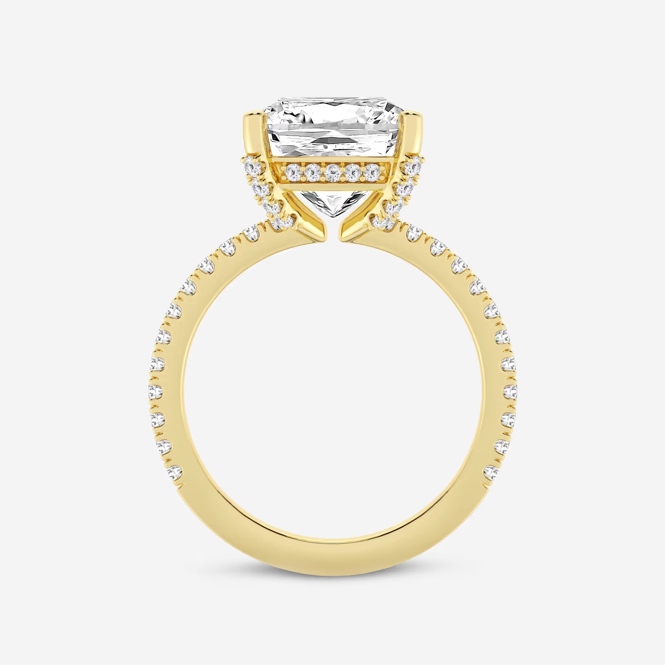 Calista Cushion Diamond Sunburst Halo Engagement Ring