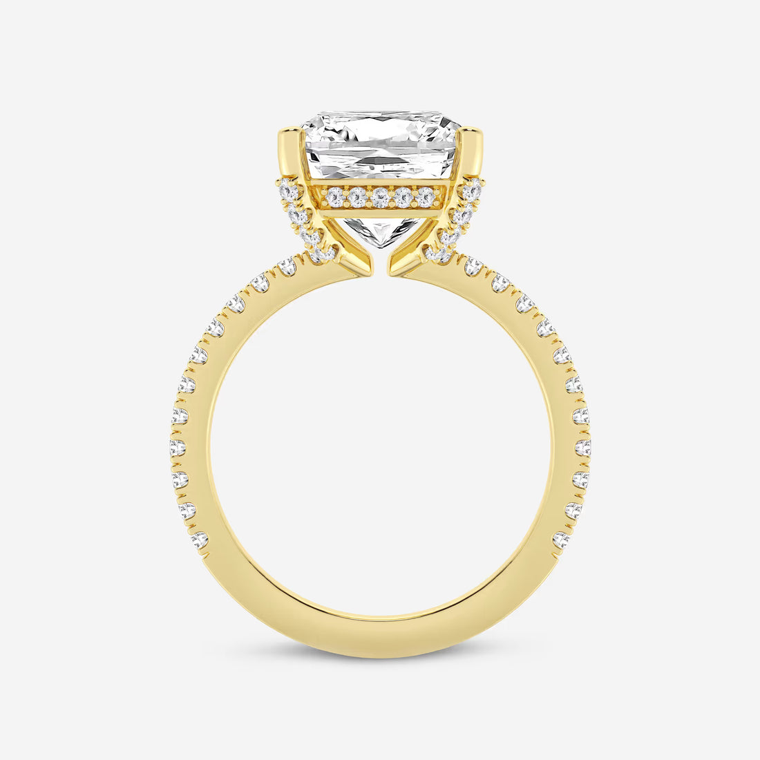 Calista Cushion Diamond Sunburst Halo Engagement Ring