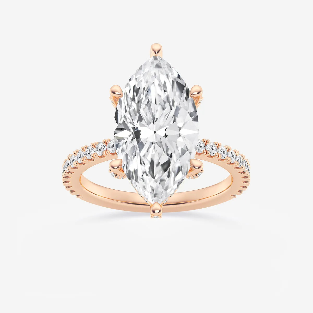 Elara Marquise Lab-Grown Diamond Hidden Halo Engagement Ring