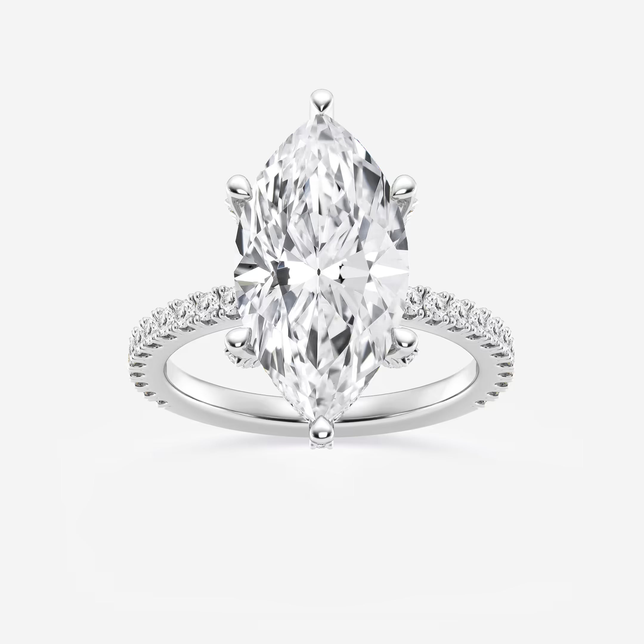 Elara Marquise Lab-Grown Diamond Hidden Halo Engagement Ring