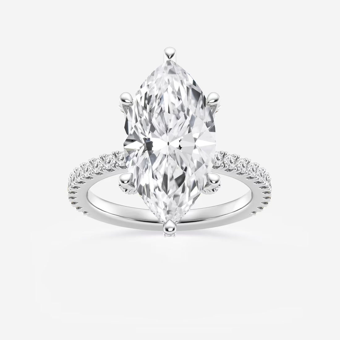 Elara Marquise Lab-Grown Diamond Hidden Halo Engagement Ring