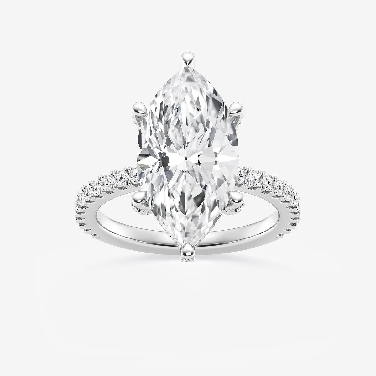 Elara Marquise Lab-Grown Diamond Hidden Halo Engagement Ring