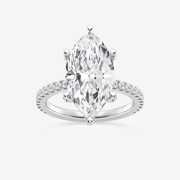 Elara Marquise Lab-Grown Diamond Hidden Halo Engagement Ring