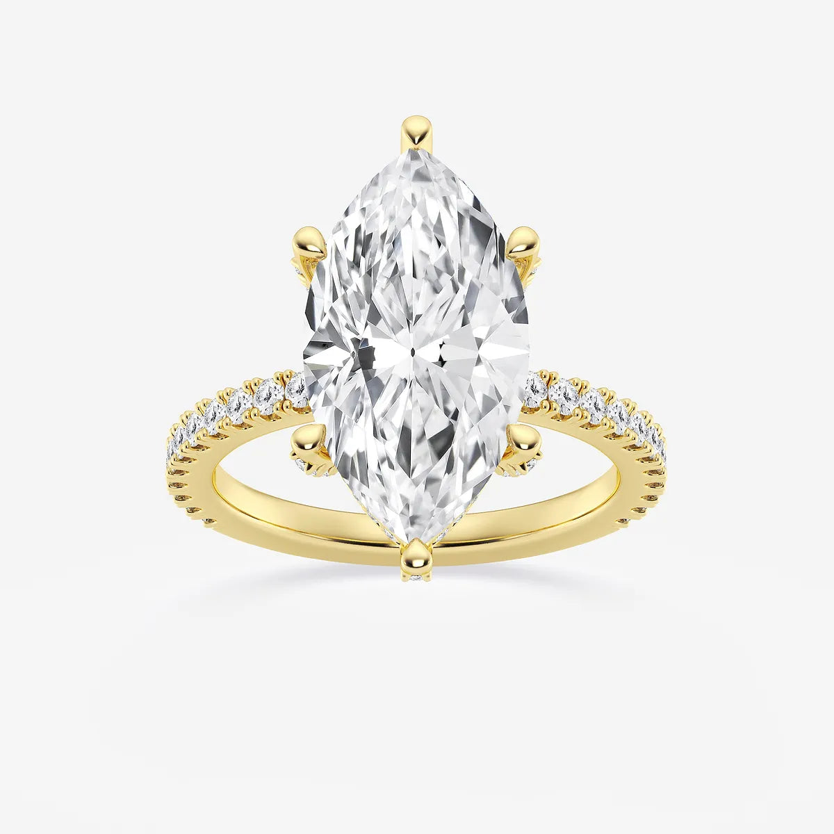 Elara Marquise Lab-Grown Diamond Hidden Halo Engagement Ring