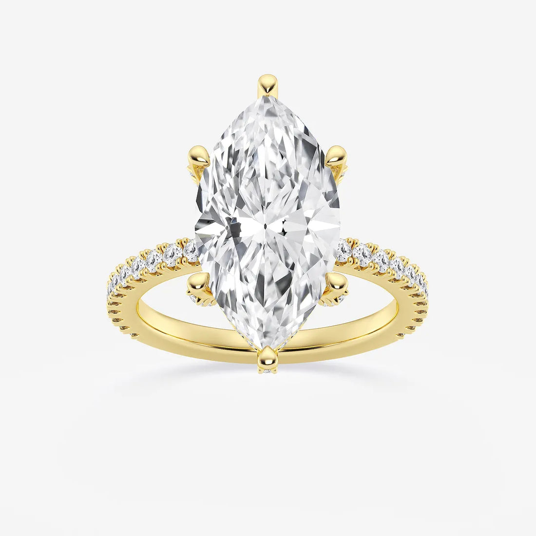 Elara Marquise Lab-Grown Diamond Hidden Halo Engagement Ring