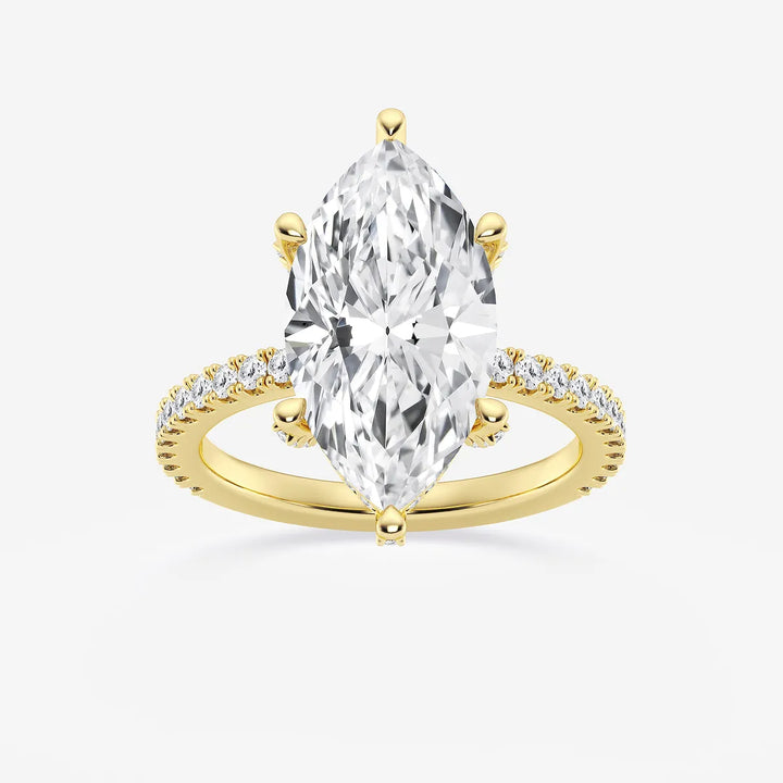Elara Marquise Lab-Grown Diamond Hidden Halo Engagement Ring