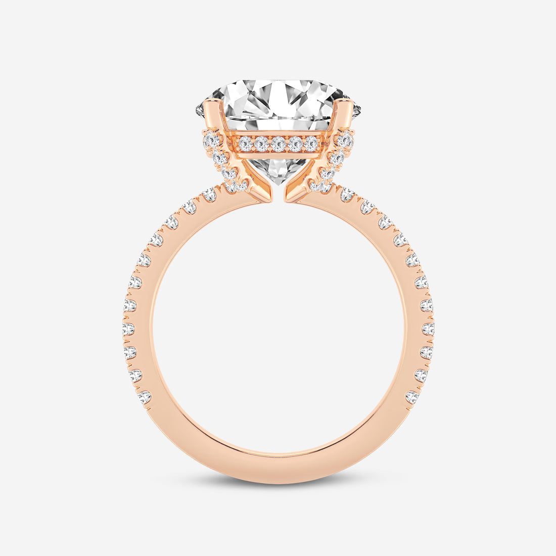Round Lab Grown Diamond Hidden Halo Engagement Ring