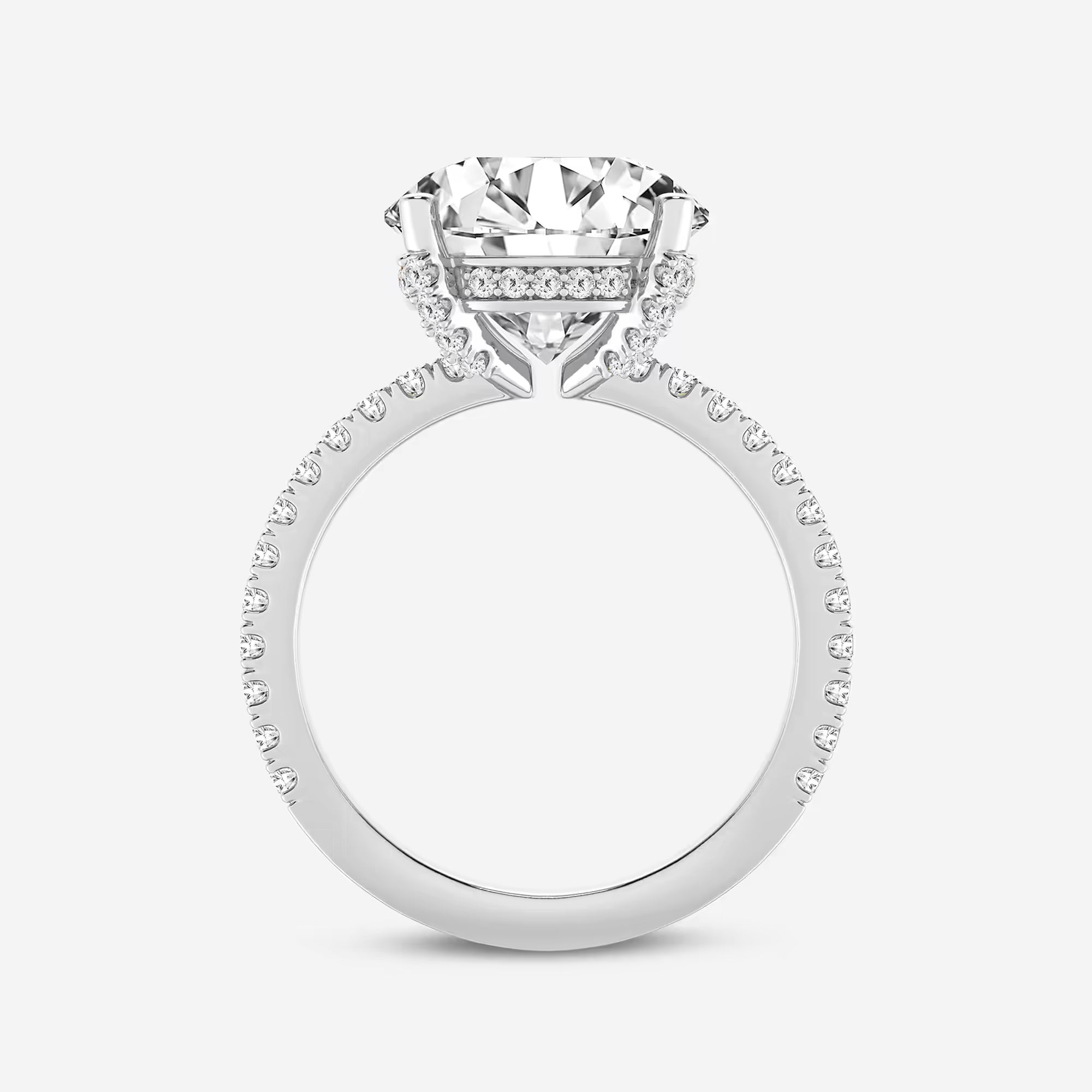 Round Lab Grown Diamond Hidden Halo Engagement Ring