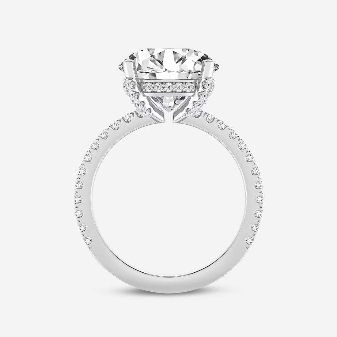 Round Lab Grown Diamond Hidden Halo Engagement Ring