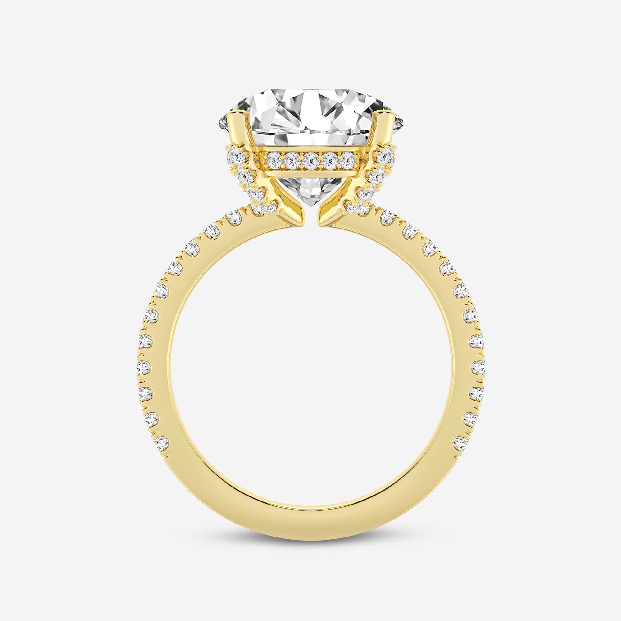 Round Lab Grown Diamond Hidden Halo Engagement Ring