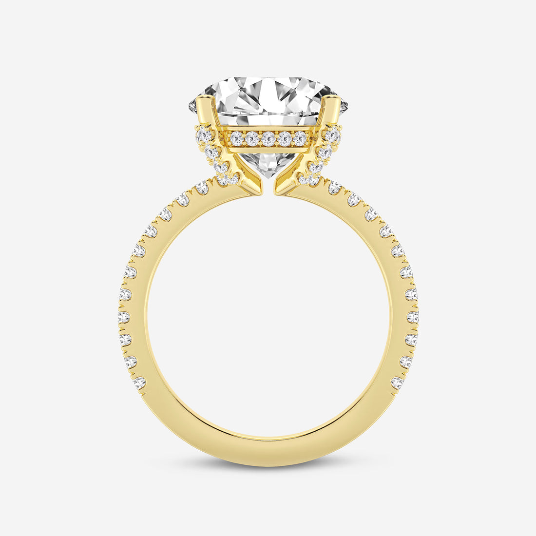 Round Lab Grown Diamond Hidden Halo Engagement Ring