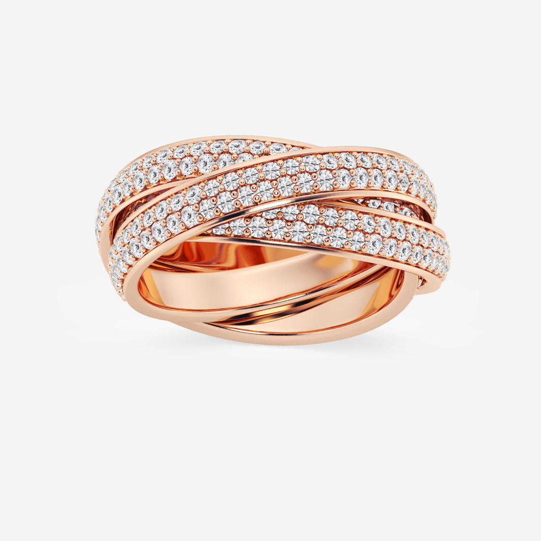 Trinique Round Lab-Grown Diamond Pavé Infinity Trinity Eternity Band