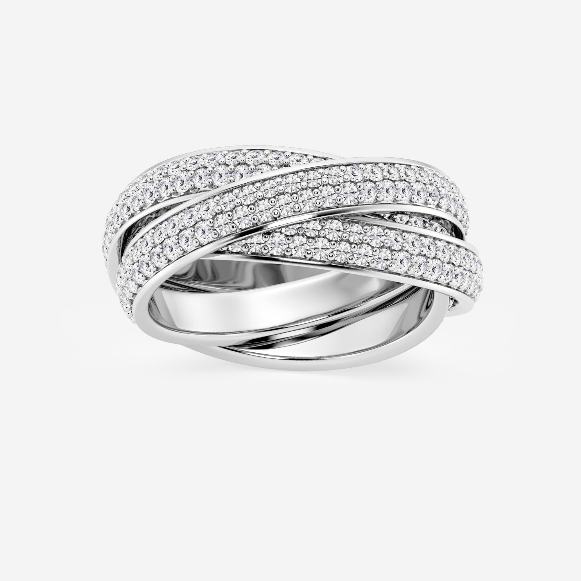 Trinique Round Lab-Grown Diamond Pavé Infinity Trinity Eternity Band
