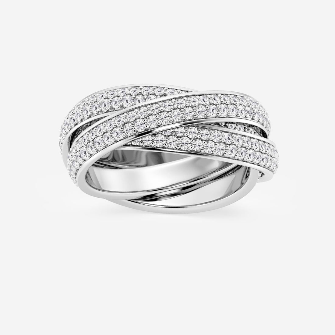 Trinique Round Lab-Grown Diamond Pavé Infinity Trinity Eternity Band
