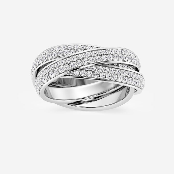 Trinique Round Lab-Grown Diamond Pavé Infinity Trinity Eternity Band