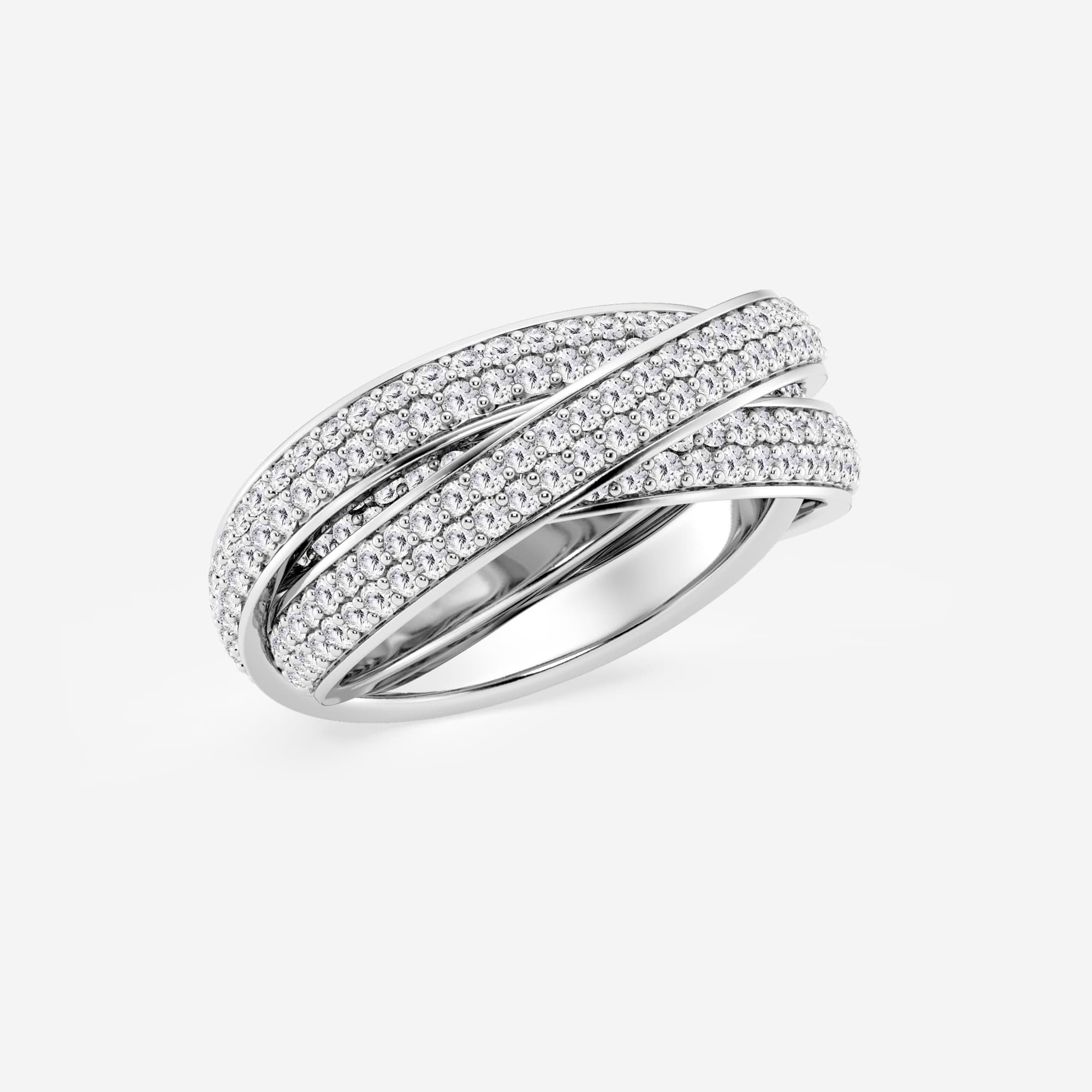 Trinique Round Lab-Grown Diamond Pavé Infinity Trinity Eternity Band