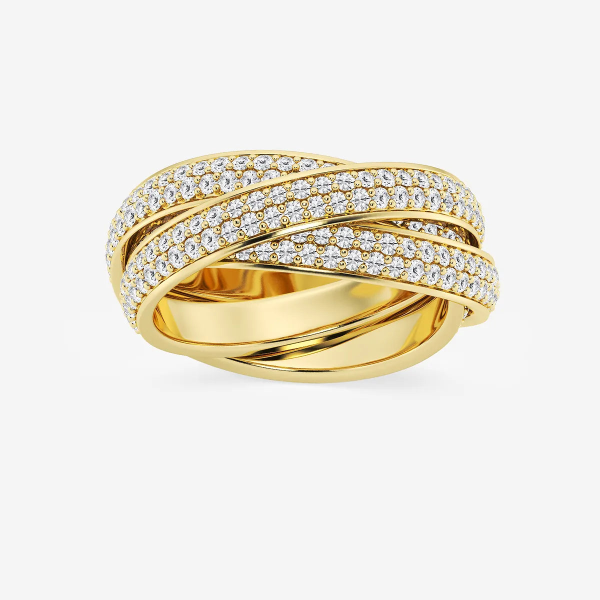 Trinique Round Lab-Grown Diamond Pavé Infinity Trinity Eternity Band