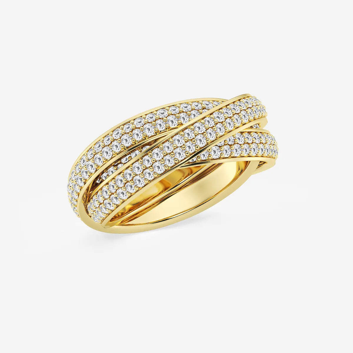 Trinique Round Lab-Grown Diamond Pavé Infinity Trinity Eternity Band