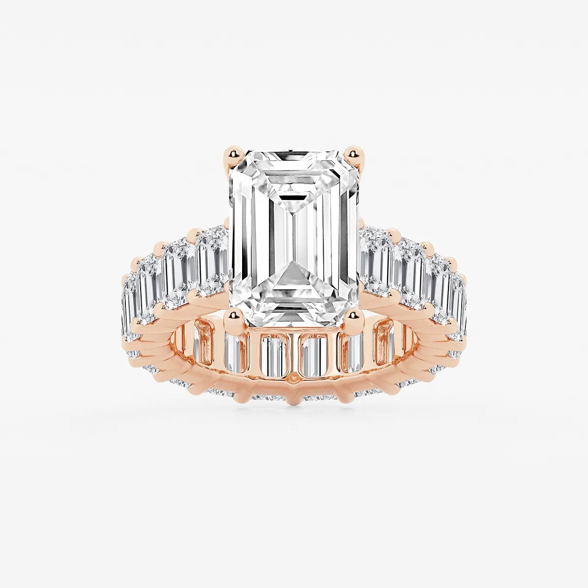 Emerald Cut Solitaire Bridal Ring Set