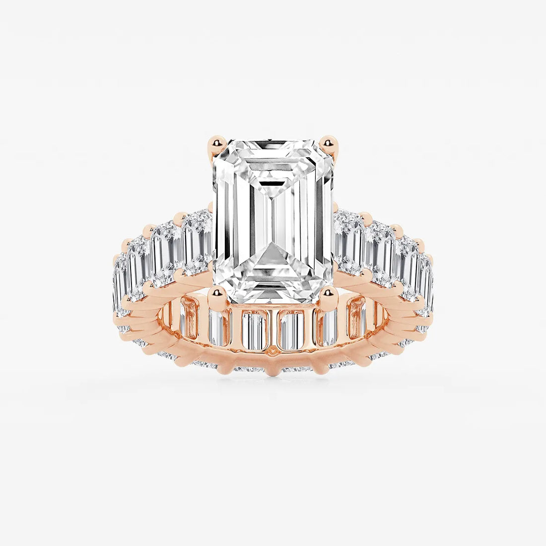 Emerald Cut Solitaire Bridal Ring Set