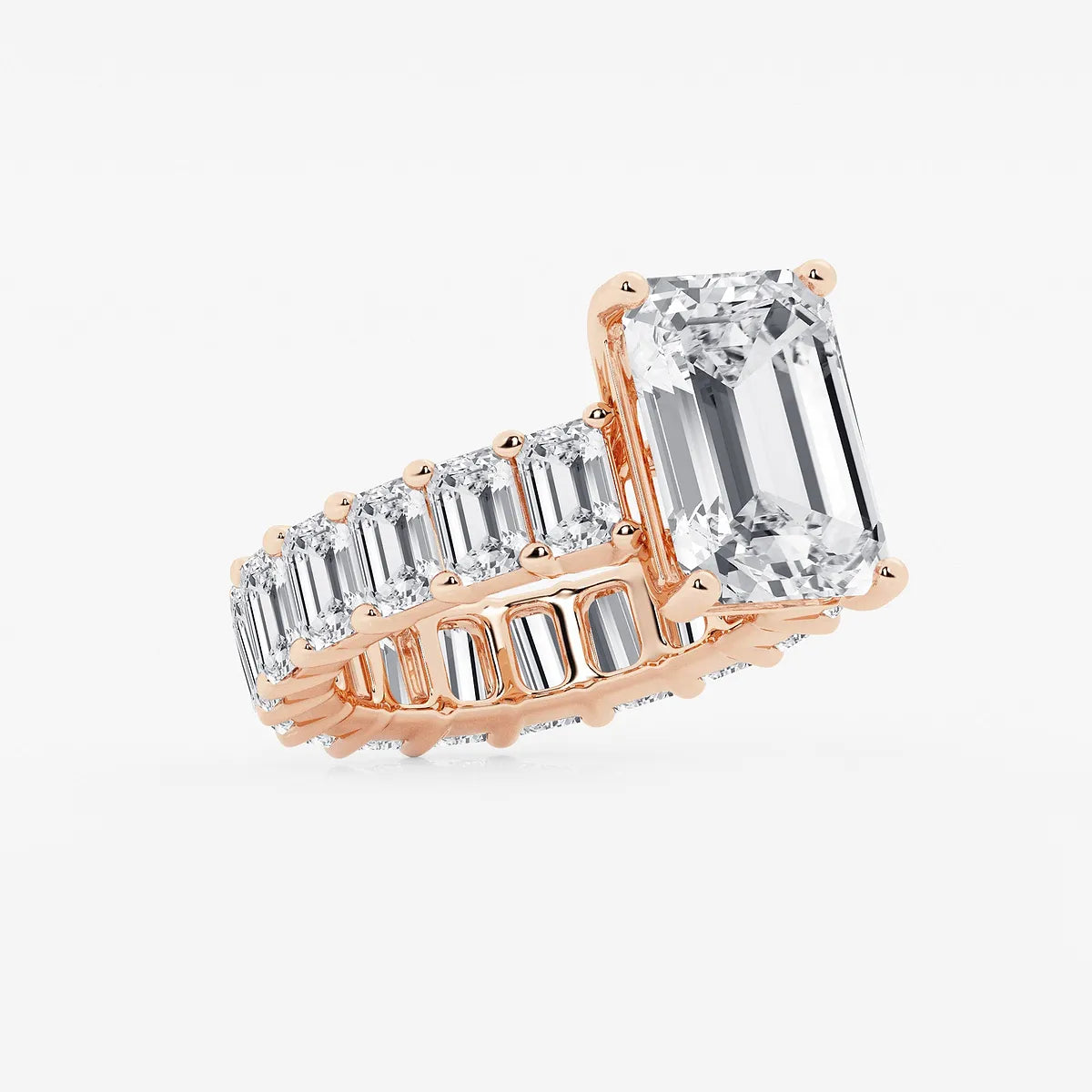 Emerald Cut Solitaire Bridal Ring Set