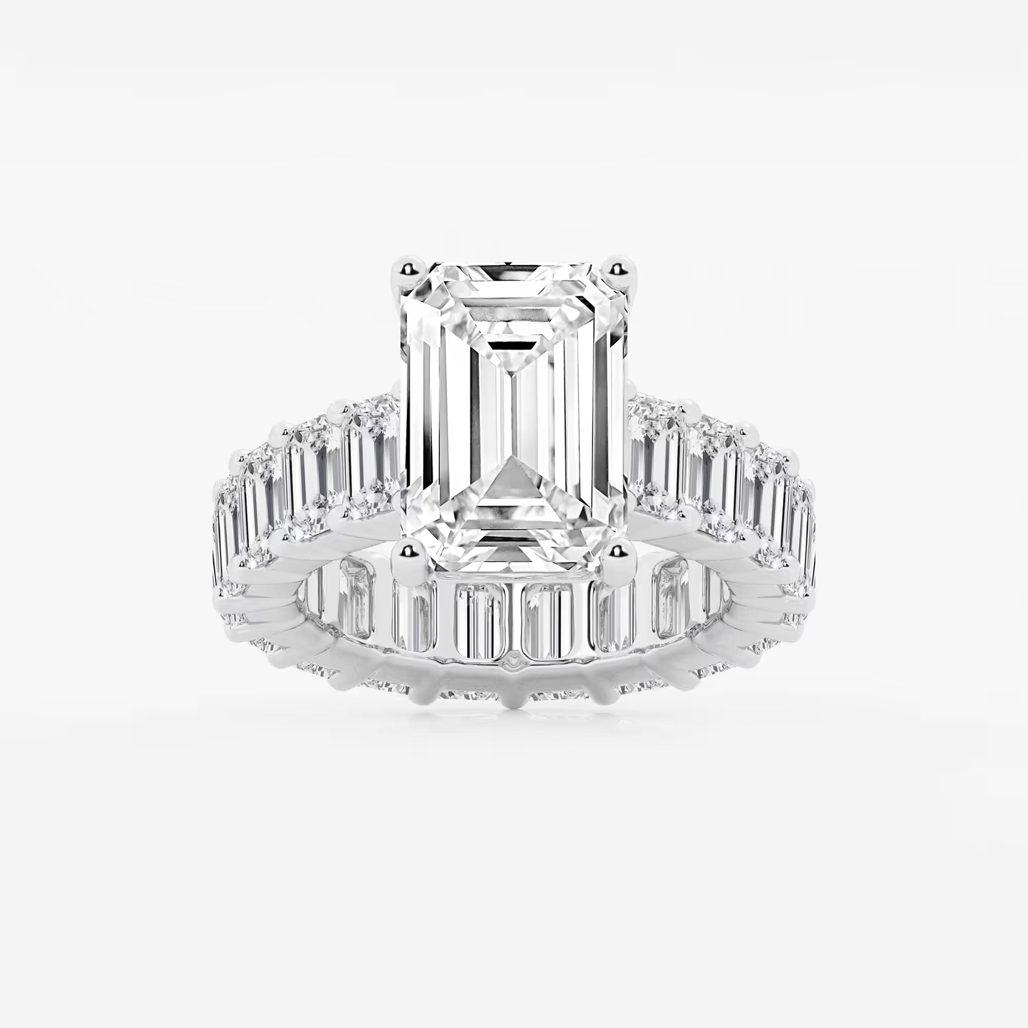 Emerald Cut Solitaire Bridal Ring Set