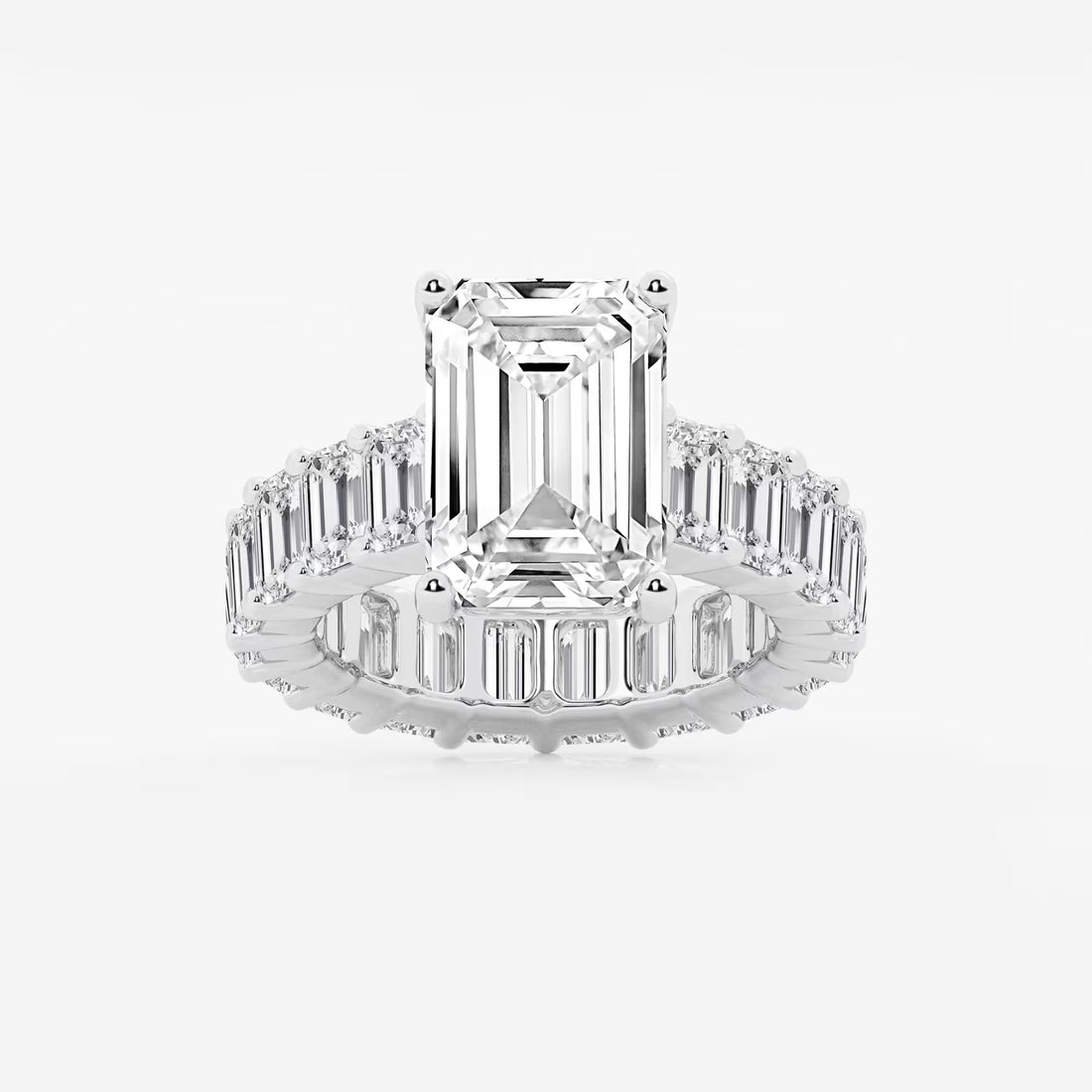 Emerald Cut Solitaire Bridal Ring Set