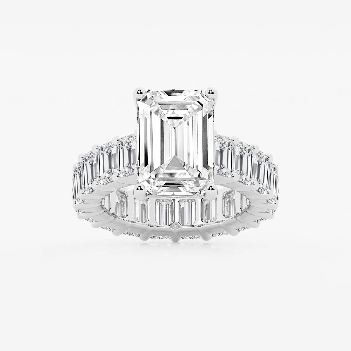 Emerald Cut Solitaire Bridal Ring Set