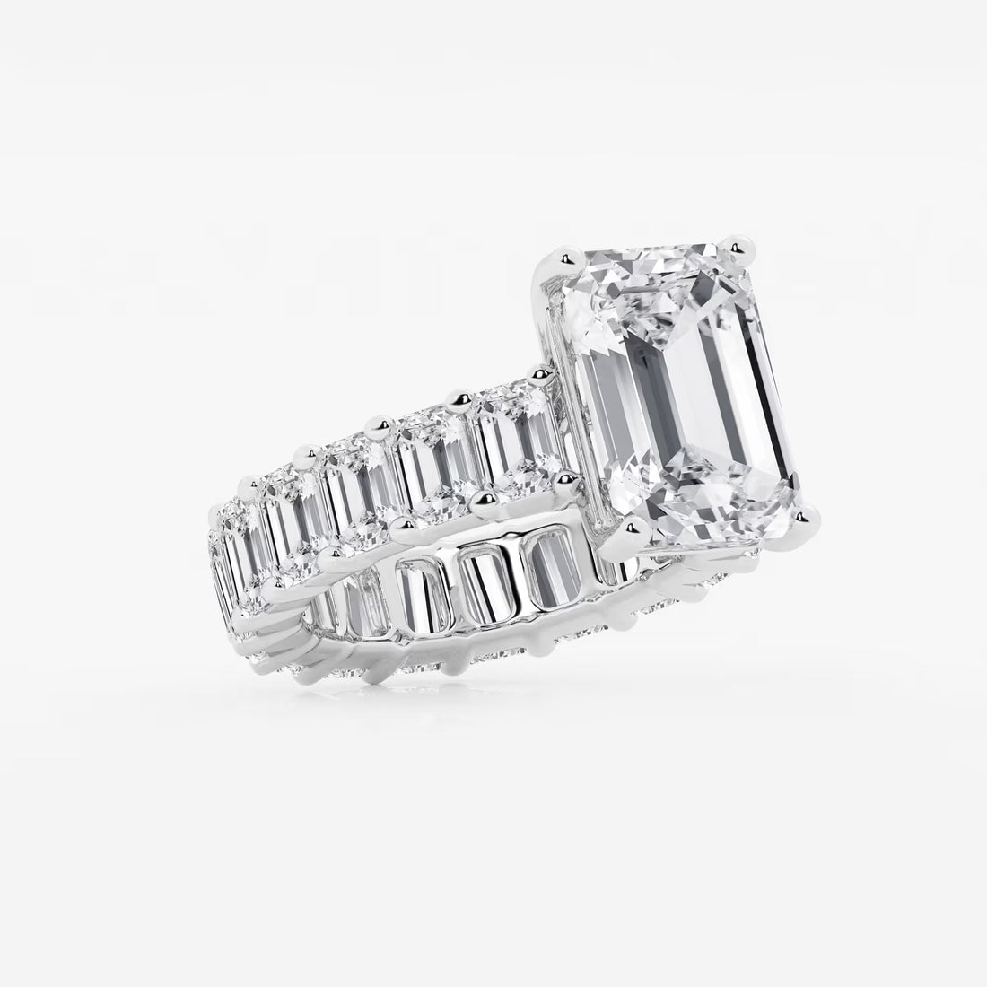 Emerald Cut Solitaire Bridal Ring Set