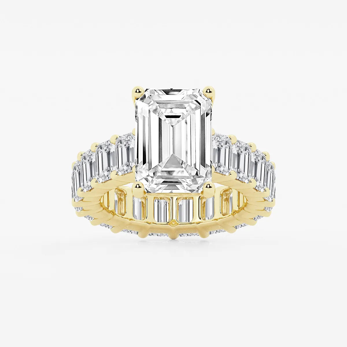 Emerald Cut Solitaire Bridal Ring Set