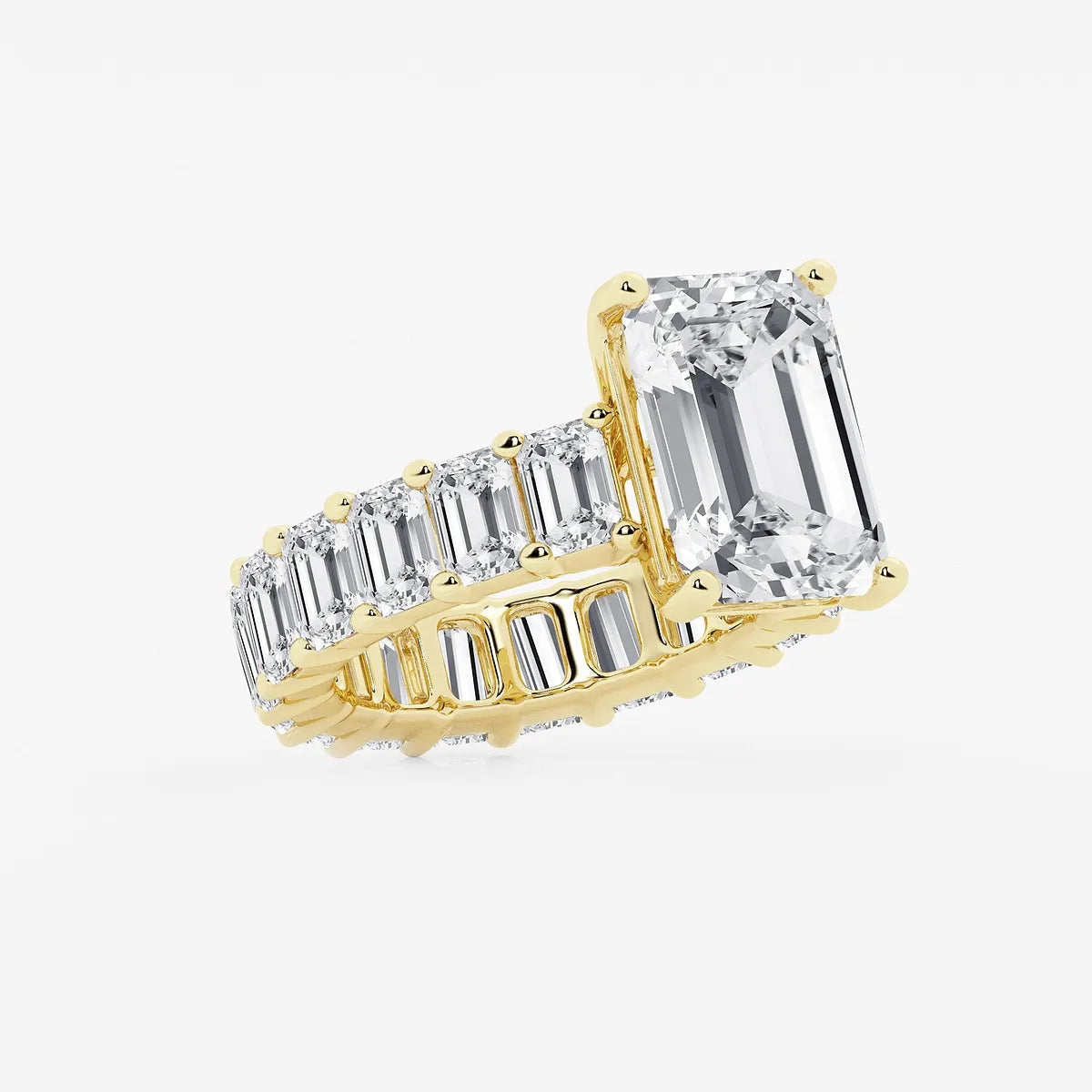 Emerald Cut Solitaire Bridal Ring Set