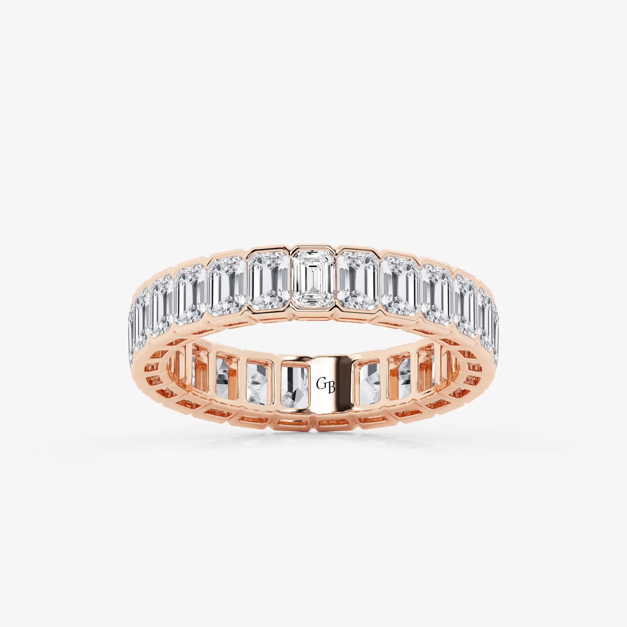 Aurelle Bezel Emerald Lab-Grown Diamond Half Bezel Eternity Band
