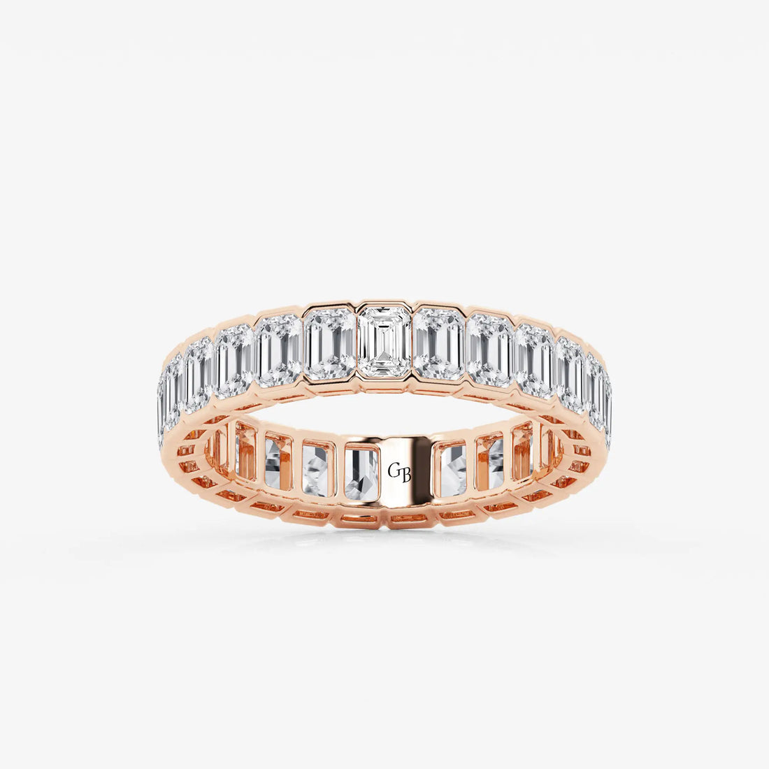 Aurelle Bezel Emerald Lab-Grown Diamond Half Bezel Eternity Band
