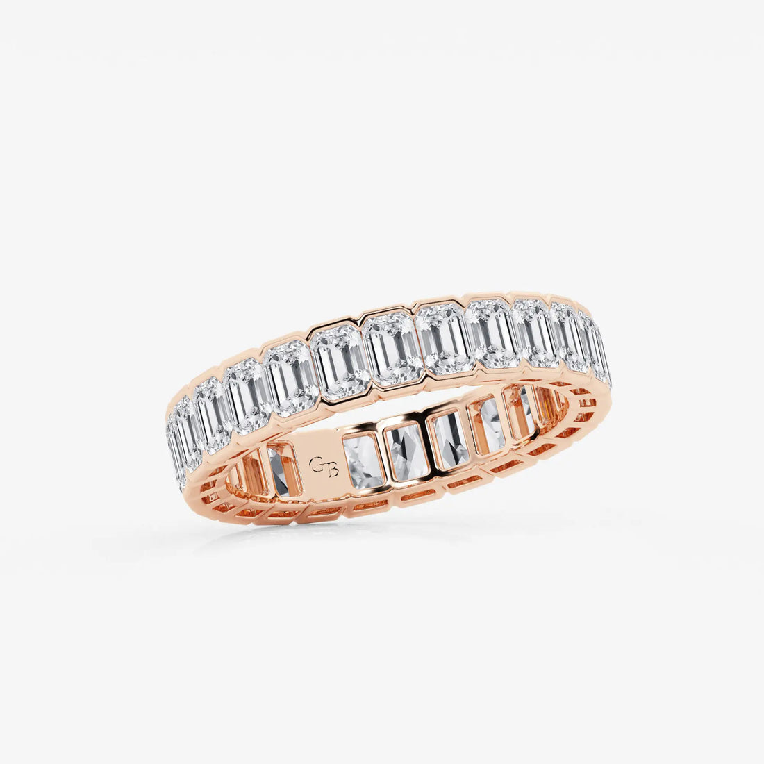 Aurelle Bezel Emerald Lab-Grown Diamond Half Bezel Eternity Band