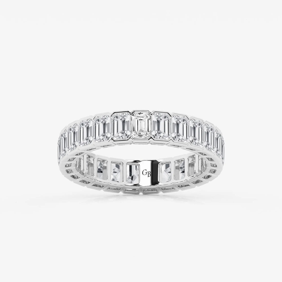 Aurelle Bezel Emerald Lab-Grown Diamond Half Bezel Eternity Band