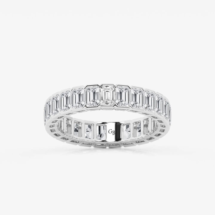 Aurelle Bezel Emerald Lab-Grown Diamond Half Bezel Eternity Band