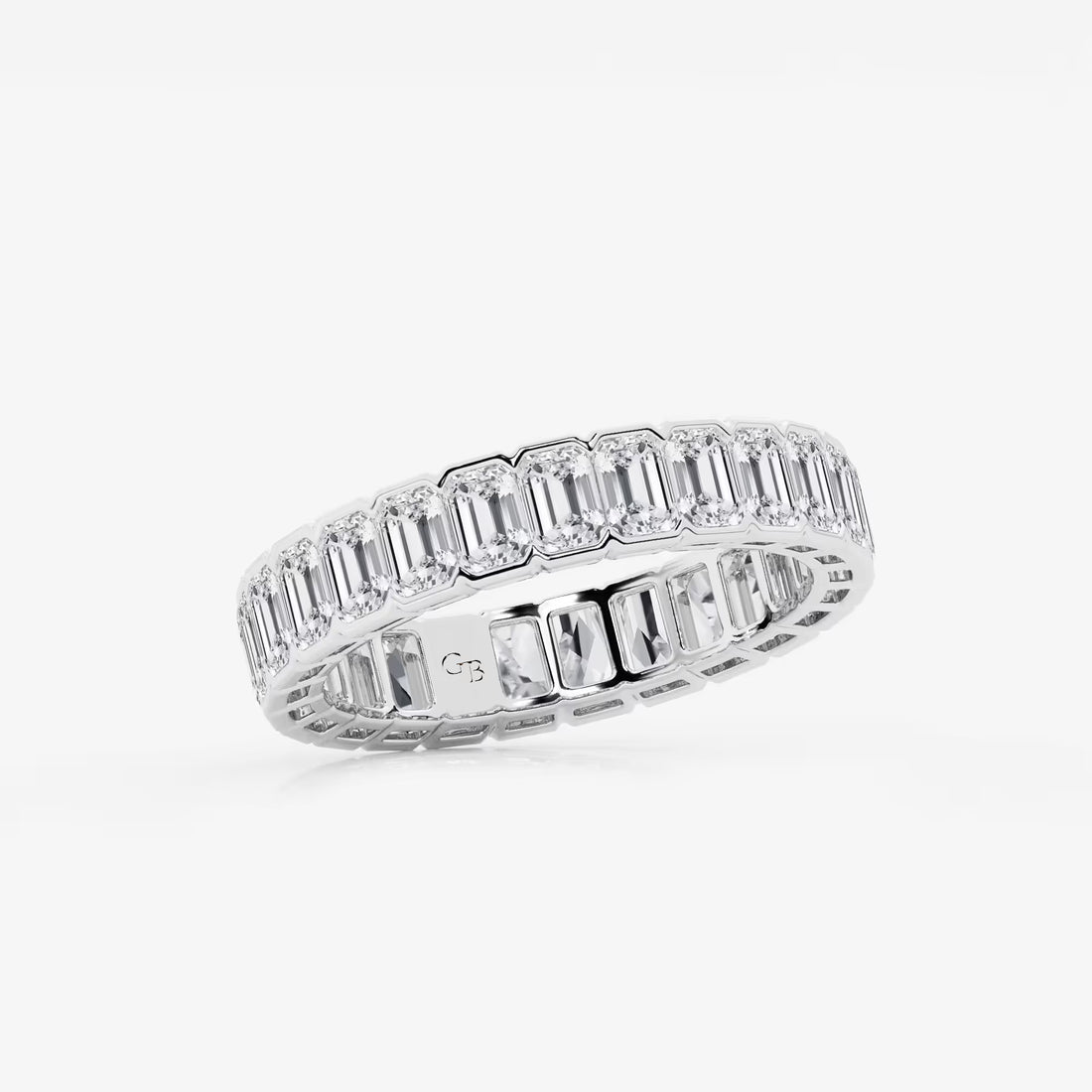 Aurelle Bezel Emerald Lab-Grown Diamond Half Bezel Eternity Band
