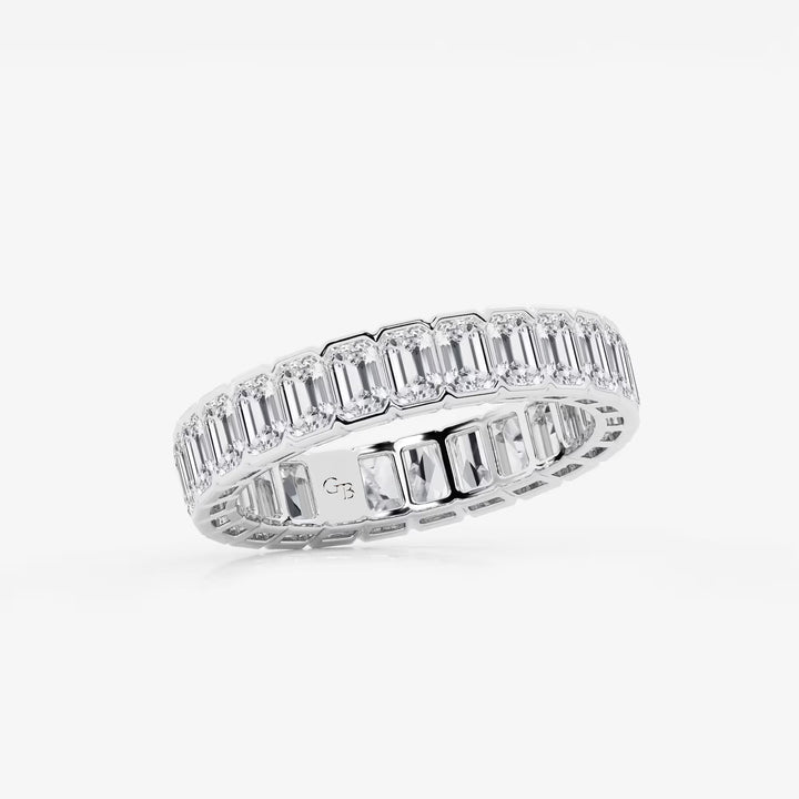 Aurelle Bezel Emerald Lab-Grown Diamond Half Bezel Eternity Band