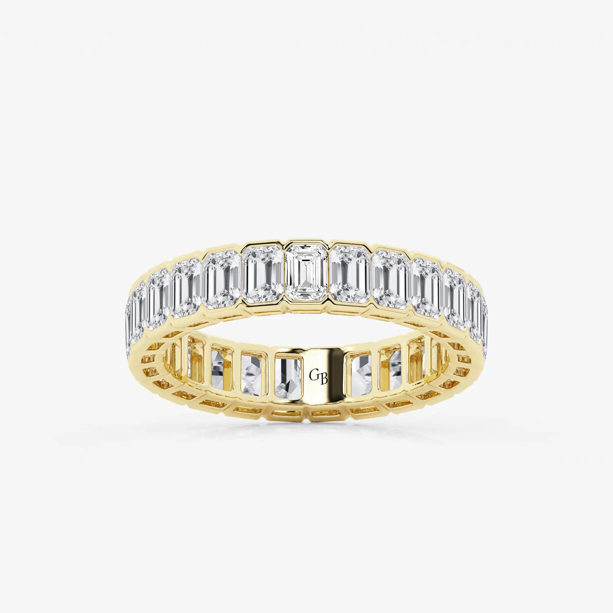 Aurelle Bezel Emerald Lab-Grown Diamond Half Bezel Eternity Band
