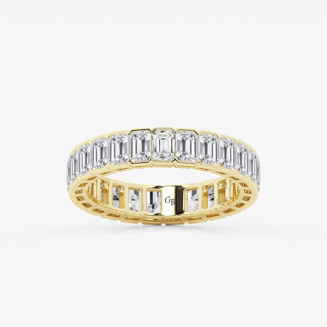 Aurelle Bezel Emerald Lab-Grown Diamond Half Bezel Eternity Band