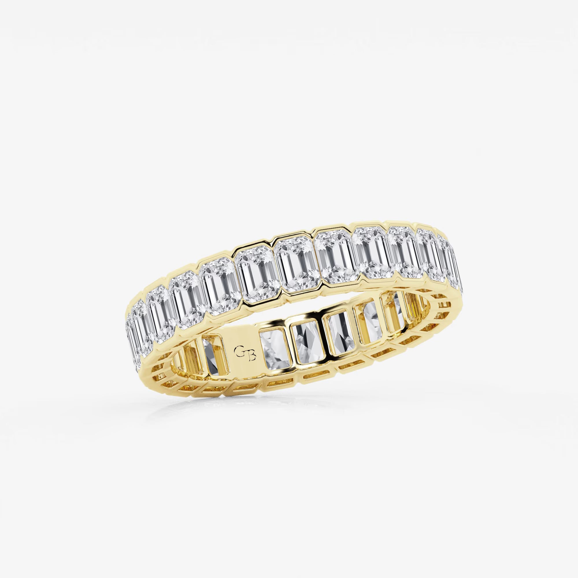 Aurelle Bezel Emerald Lab-Grown Diamond Half Bezel Eternity Band