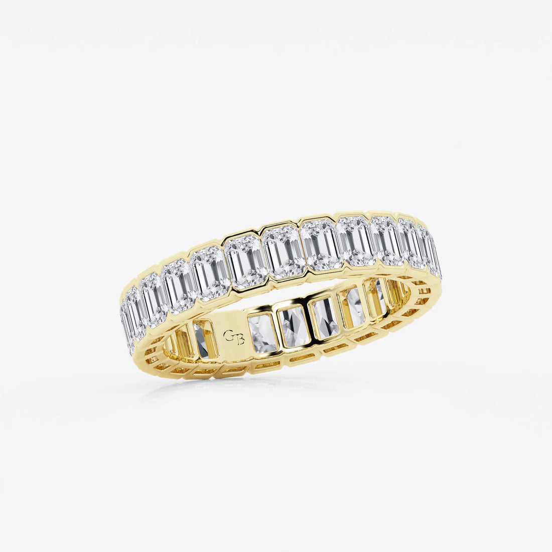 Aurelle Bezel Emerald Lab-Grown Diamond Half Bezel Eternity Band