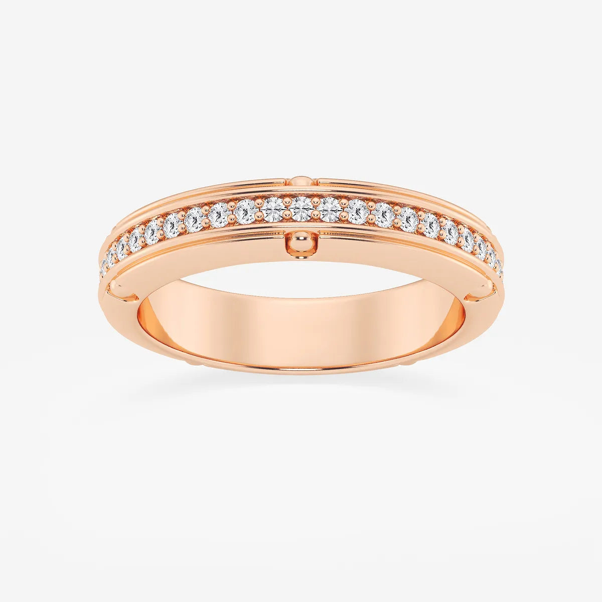 Elegant Round Lab Grown Diamond Pave Set Eternity Band in Yellow Gold
