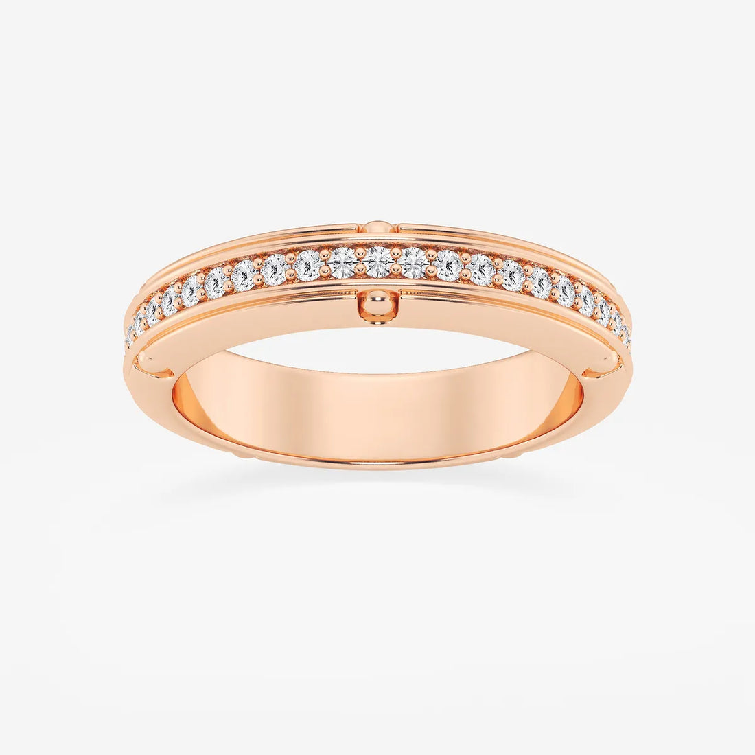 Elegant Round Lab Grown Diamond Pave Set Eternity Band in Yellow Gold